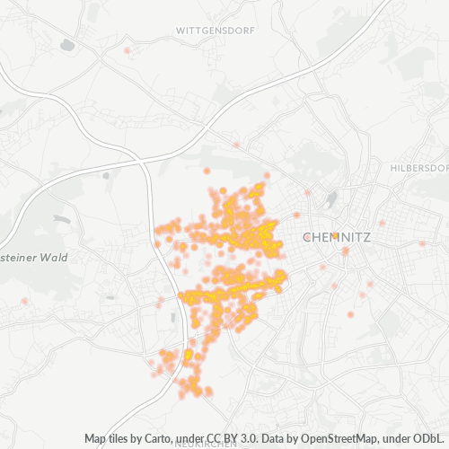 Bedrijfsconcentratie in Postcode 09116 - Chemnitz, Saksen (deelstaat)
