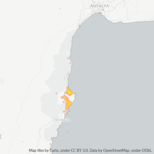 Dami ng Negosyo sa Postal Code 07990 - Beycik, Lalawigan ng Antalya