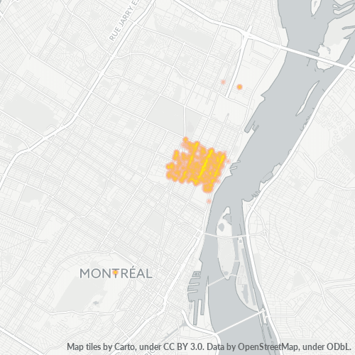 Concentration d'activités en/à/au/aux Code Postal H1W - Montréal, Québec