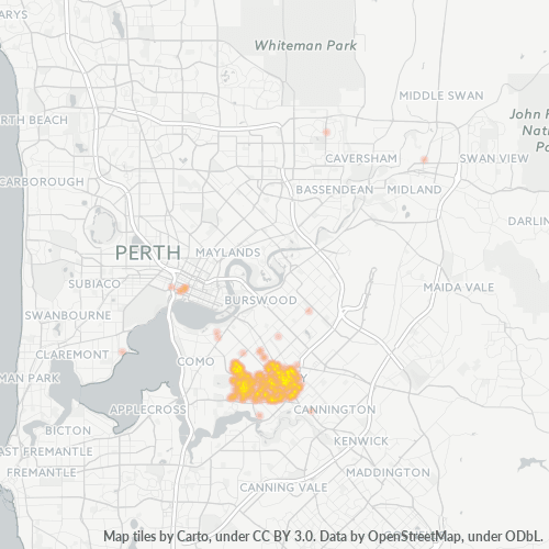 Dami ng Negosyo sa Postal Code 6102 - St James, Kanlurang Australya