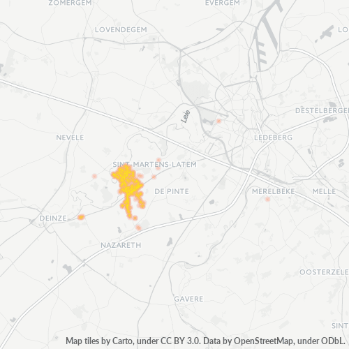 Bedrijfsconcentratie in Postcode 9831 - België