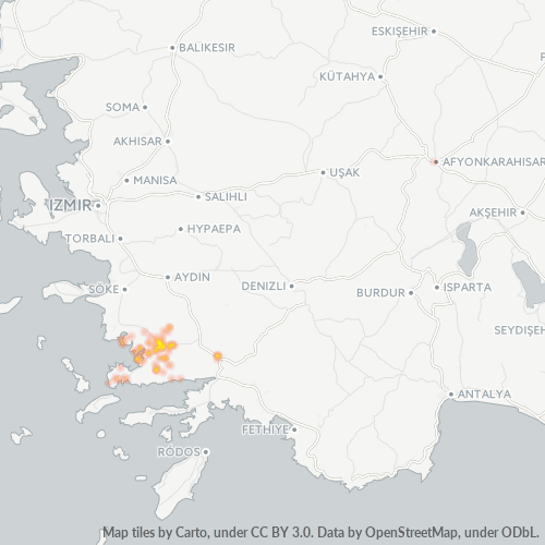 Bedrijfsconcentratie in Postcode 48200 - Milas, Muğla (provincie)