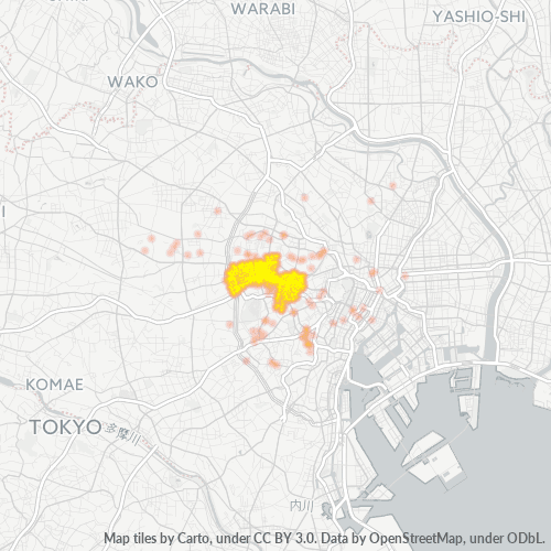 Bedrijfsconcentratie in Postcode 160 - Minamisenju, Tokyo Prefecture