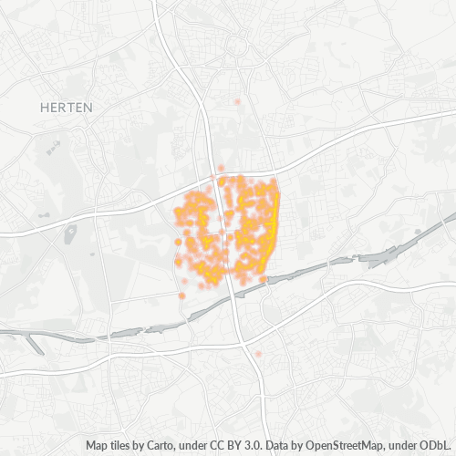 Business Concentration in Postal Code 45661 - Recklinghausen, North Rhine-Westphalia