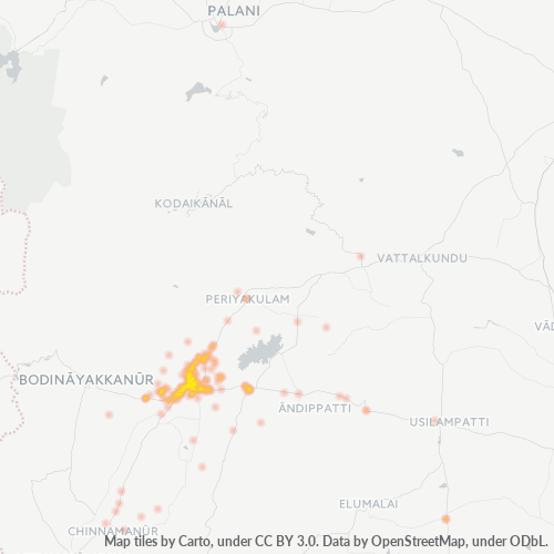 Dami ng Negosyo sa Postal Code 625531 - Teni, State of Tamil Nādu
