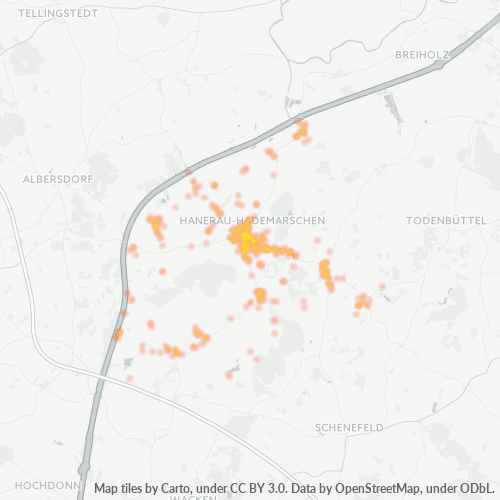 Business Concentration in Postal Code 25557 - Steenfeld, Schleswig-Holstein