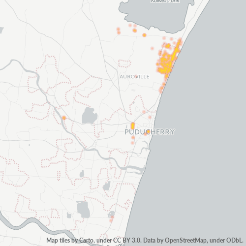Geschäftskonzentration in Postleitzahl 605014 - Puducherry, Puducherry (Unionsterritorium)