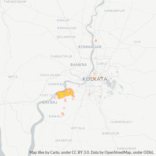 Bedrijfsconcentratie in Postcode 700140 - Bowali, West-Bengalen