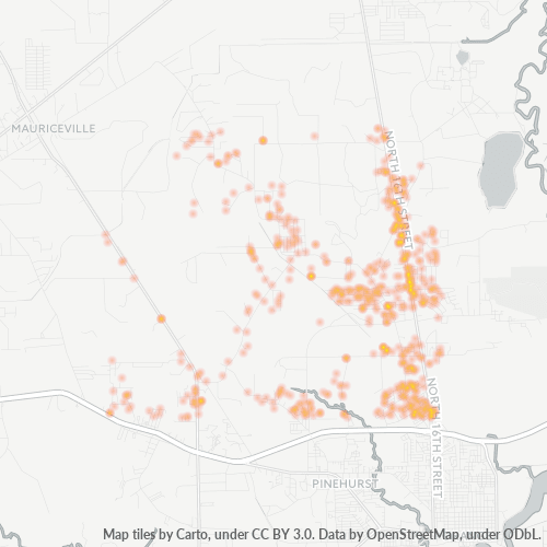 Verksamhetskoncentration i Postnummer 77632 - Orange, Texas