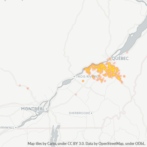 Bedrijfsconcentratie in Postcode G0S - Quebec (provincie)