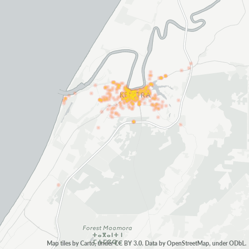 Bedrijfsconcentratie in Postcode 14000 - Kenitra, Gharb-Chrarda-Béni Hsen