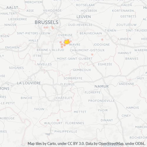 Bedrijfsconcentratie in Postcode 1331 - België