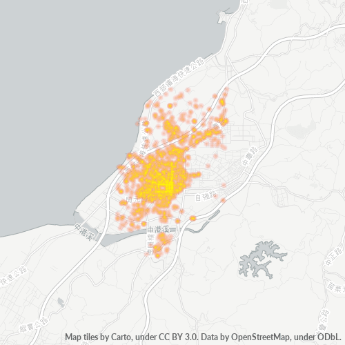 Bedrijfsconcentratie in Postcode 350 - Taiwan