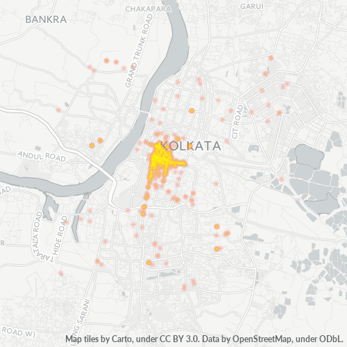 Bedrijfsconcentratie in Postcode 700013 - Calcutta, West-Bengalen