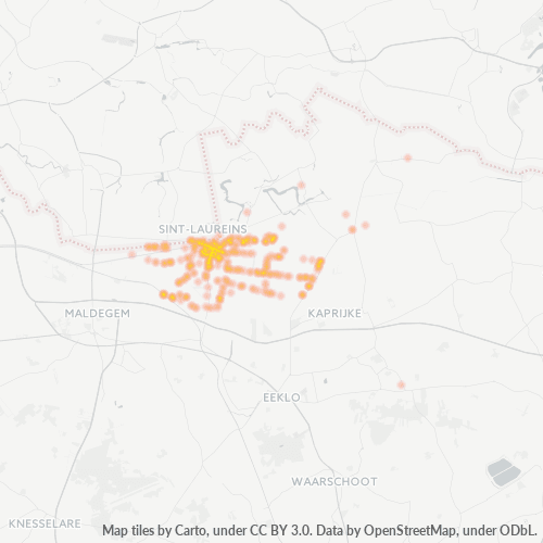 Bedrijfsconcentratie in Postcode 9980 - België