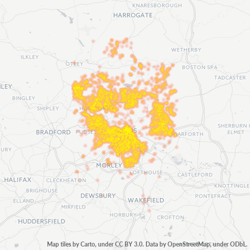 Concentració d'empreses a Codi Postal LS1 - Leeds, Anglaterra
