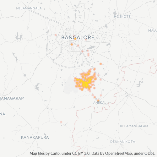Bedrijfsconcentratie in Postcode 560105 - Karnataka