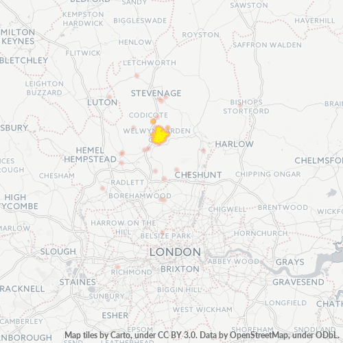 Dami ng Negosyo sa Postal Code AL7 - United Kingdom
