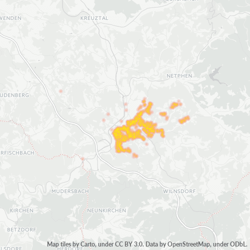 Business Concentration in Postal Code 57074 - Siegen, North Rhine-Westphalia