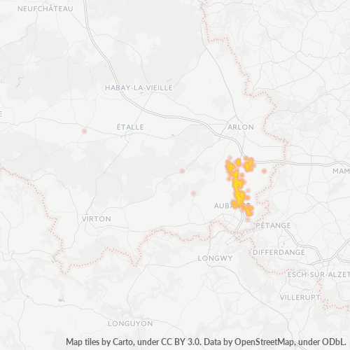 Concentrazione delle imprese in Codice Postale 6780 - Messancy, Vallonia