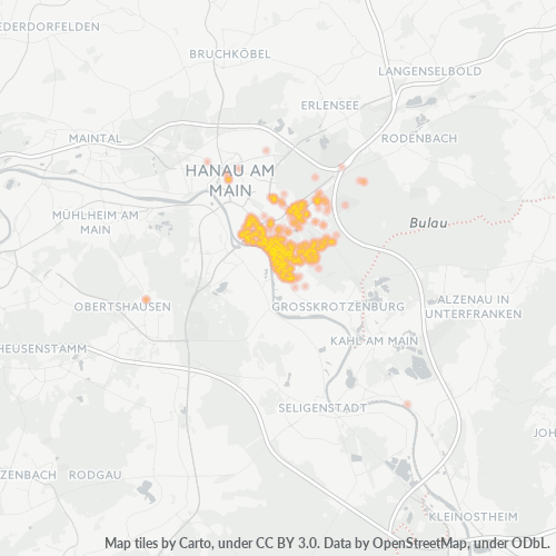 Business Concentration in Postal Code 63457 - Hanau, Hesse