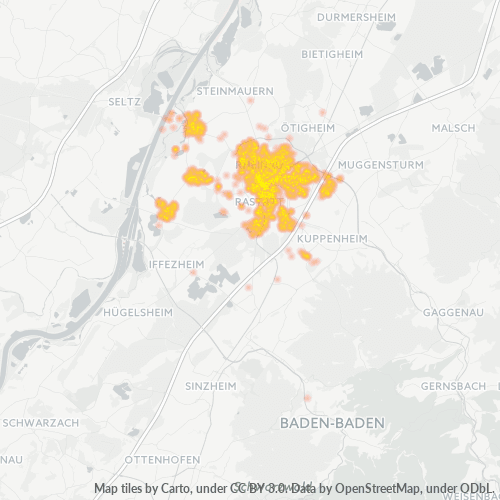 Business Concentration in Postal Code 76437 - Rastatt, Baden-Württemberg