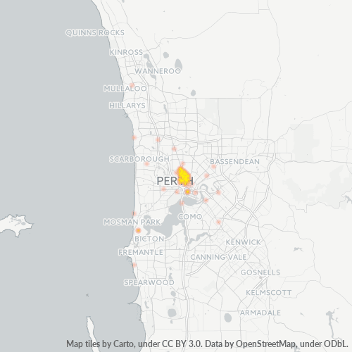 Dami ng Negosyo sa Postal Code 6006 - North Perth, Kanlurang Australya