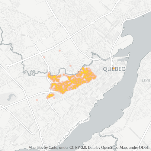 Bedrijfsconcentratie in Postcode G1N - Quebec (stad)
