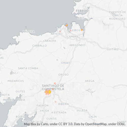 Business Concentration in Postal Code 15895 - Amés, Galicia (Spain)