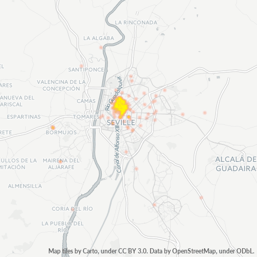 Verksamhetskoncentration i Postnummer 41003 - Sevilla, Andalusien