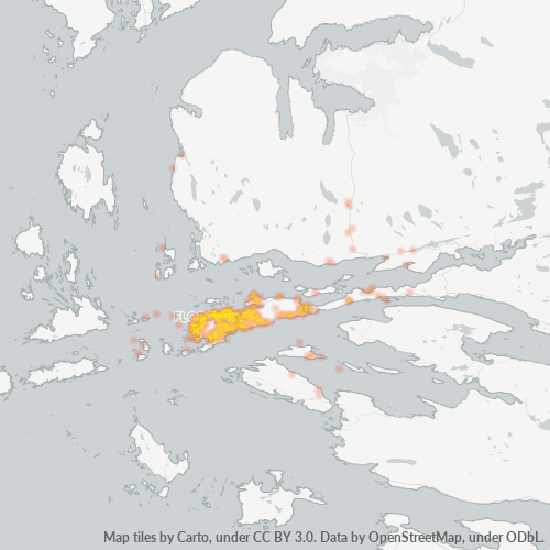 Bedrijfsconcentratie in Postcode 6900 - Florø, Sogn og Fjordane