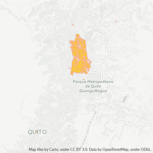 Bedrijfsconcentratie in Postcode 170138 - Quito, Pichincha (provincie)