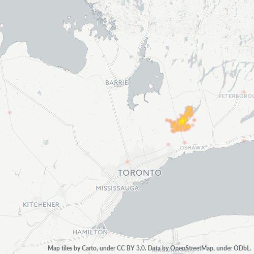 Bedrijfsconcentratie in Postcode L9L - Port Perry, Ontario