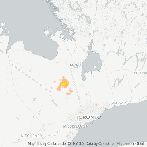 Bedrijfsconcentratie in Postcode L9R - Alliston, Ontario