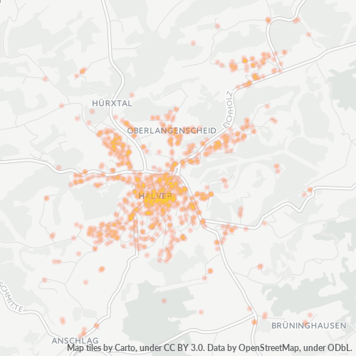 Business Concentration in Postal Code 58553 - Halver, North Rhine-Westphalia