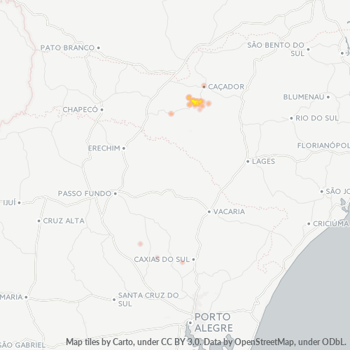 Concentració d'empreses a Codi Postal 89560-000 - Videira, Estat de Santa Catarina