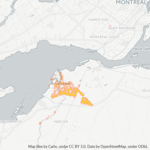 Bedrijfsconcentratie in Postcode J6J - Châteauguay, Quebec (provincie)