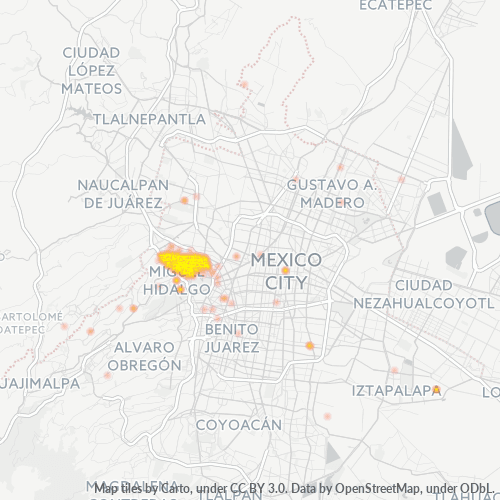Dami ng Negosyo sa Postal Code 11550 - Polanco, Lungsod ng Mehiko