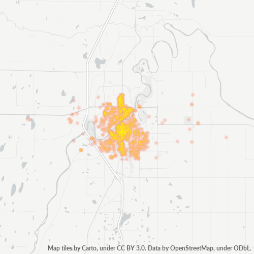Bedrijfsconcentratie in Postcode T4N - Red Deer, Alberta