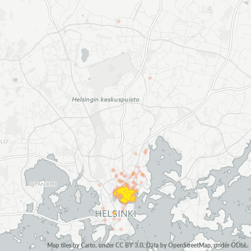 Bedrijfsconcentratie in Postcode 00530 - Vallila, Uusimaa (regio)