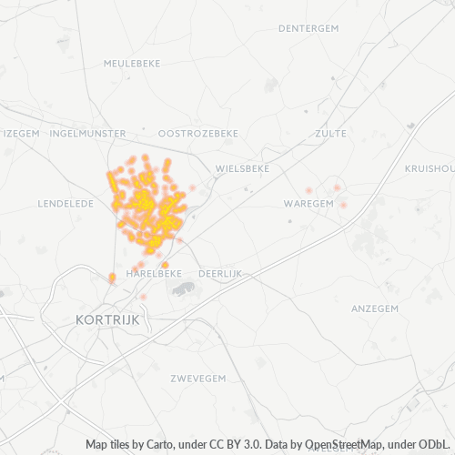 Bedrijfsconcentratie in Postcode 8531 - België