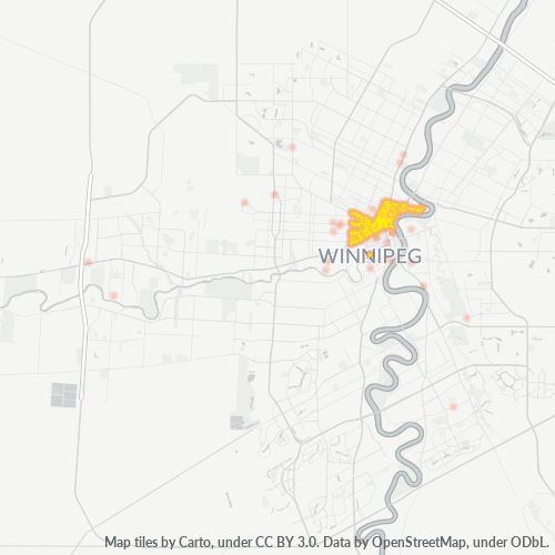 Bedrijfsconcentratie in Postcode R3B - Winnipeg, Manitoba