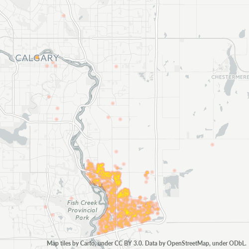 Verksamhetskoncentration i Postnummer T2Z - Calgary, Alberta