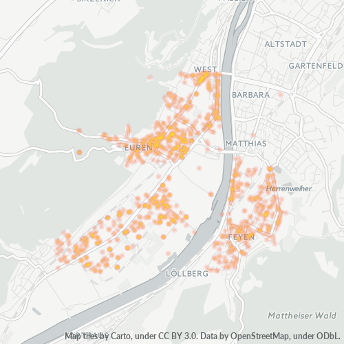 Business Concentration in Postal Code 54294 - Trier, Rhineland-Palatinate