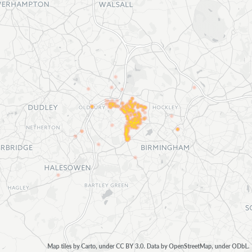Concentració d'empreses a Codi Postal B66 - Sandwell, Anglaterra
