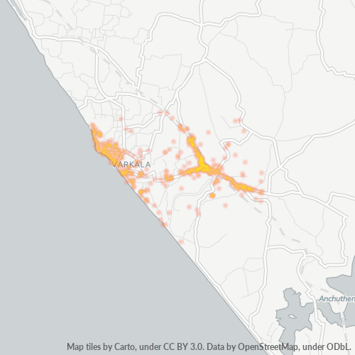 Dami ng Negosyo sa Postal Code 695141 - Varkala, State of Kerala
