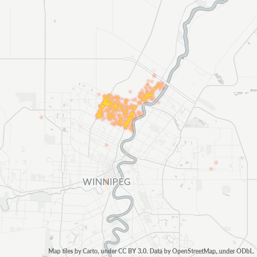 Bedrijfsconcentratie in Postcode R2V - Winnipeg, Manitoba