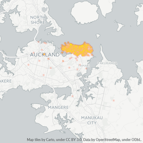 Concentració d'empreses a Codi Postal 1071 - Kohimarama, Regió d'Auckland
