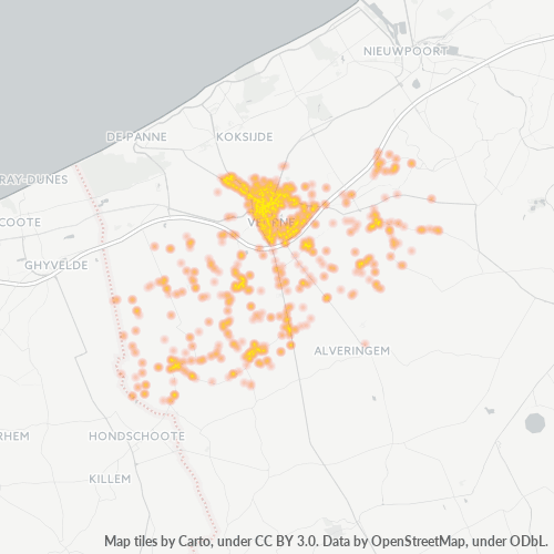 Bedrijfsconcentratie in Postcode 8630 - Veurne, Vlaanderen