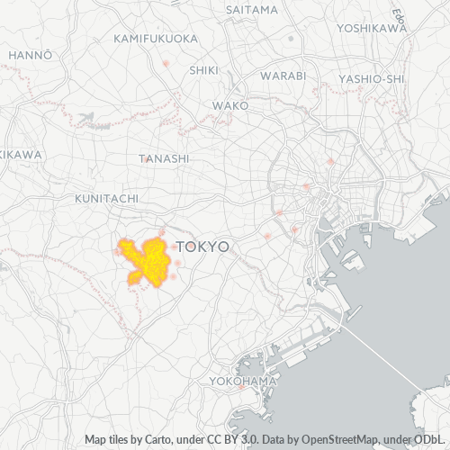 Bedrijfsconcentratie in Postcode 215 - Kanagawa (prefectuur)